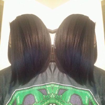 Client view!! Asymmetrical bob