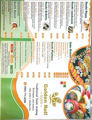 Our sushi menu