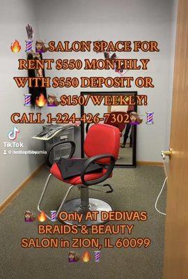 PRIVATE SALON ROOM FOR  RENT