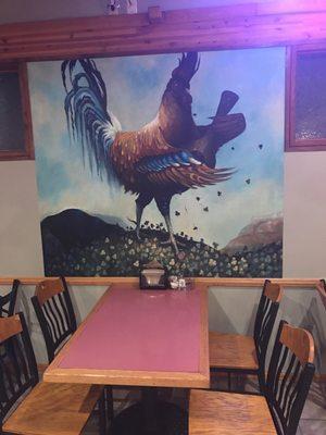 Awesome Rooster mural!