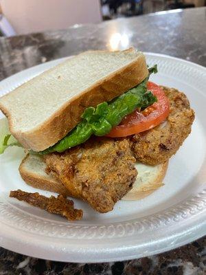 Fried Porkchop sandwich - SO SO good!