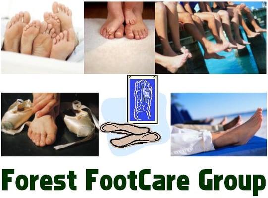 @forestfootcare on Twitter; Forest Foot Care on Facebook