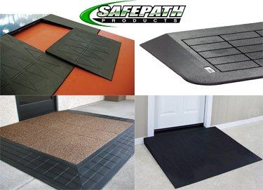 Safe Path Products Manufactures Green Threshold Ramps, Wheelchair Ramps, Landings, Reducer strips for ADA compliance.