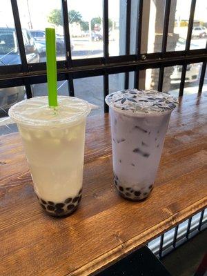 Almond milk tea and taro