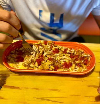 My son ordered his usual, Arroz Con Pollo, which is a plate of rice topped with grilled chicken and cheese dip.