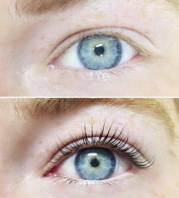 Keratin lash lift- before and after