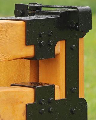 Timber and steel gate detailing