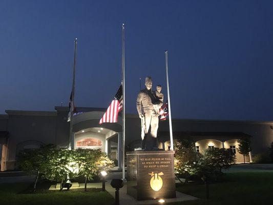 Flags at half staff 9/11/21. The Shriners are the Freemasons with all the Children's Hospitals.