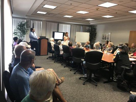 Martha & William speaking at a Senior Center about Prop 13,60 & 90