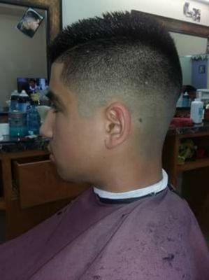 Comb-over and medium skin fade