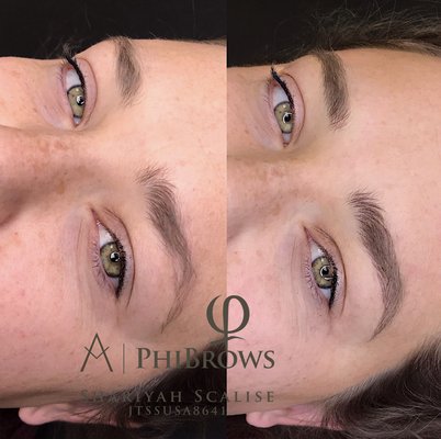 Before/After first Microblading session