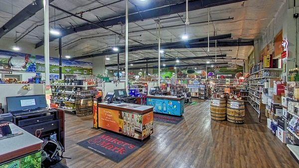 The wine and spirits area of our 13,000 sq ft location in Taylors, SC.