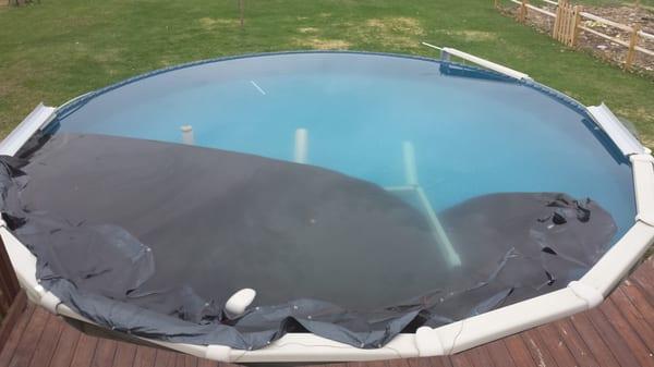 My quality pool from Olympic. Installed less then 2 years ago. They won't cover under warranty,  told me to call my home owners insurance.