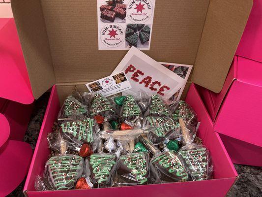 Christmas Tree Brownie Pops Gift Box.