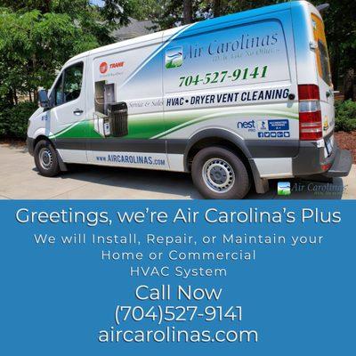 Air Carolinas Plus will install repair or maintain your commercial HVAC system.