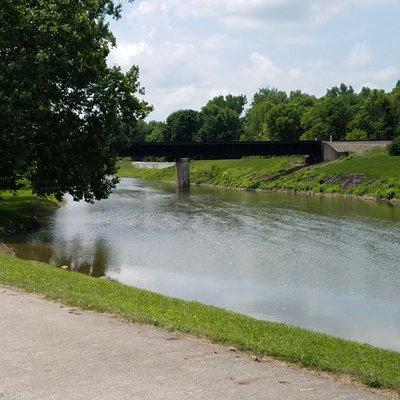 The park is just across the road from the bend in the river