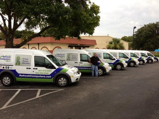 Central Florida's largest fleet of in-home and in-busienss computer and network setup and repair!