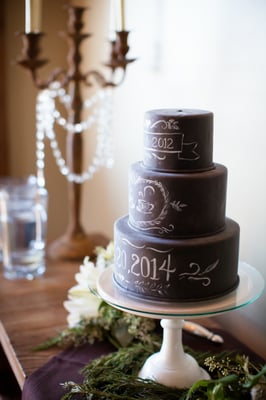 Jackson Cake Company created my awesome wedding cake--"Chalk Paint!"