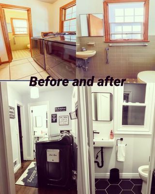 We renovated laundry room and bathroom.