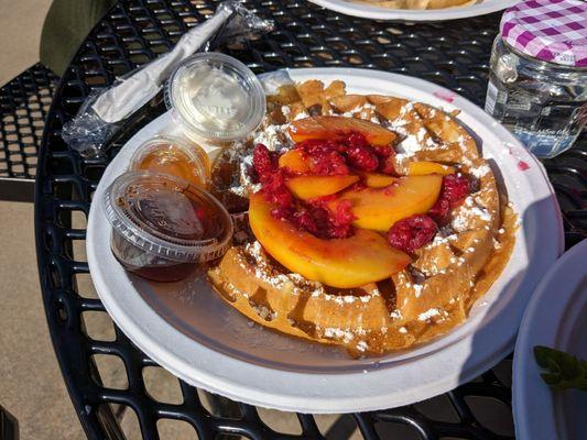 Fruit Melba waffle