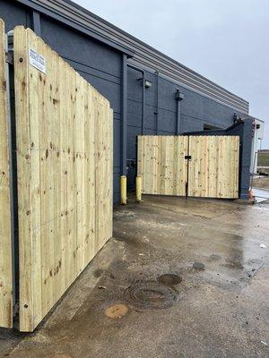 Pine dumpster gates