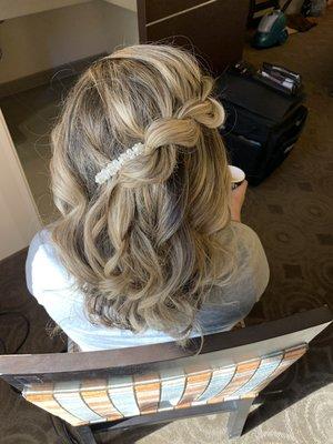 Twisted half updo