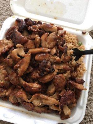 Extra chicken no veggie with friedrice 8bucks