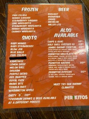 Regular Menu