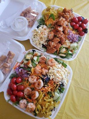 Shrimp Salad and fried chicken salad