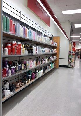 Hair products - good selection in here, well stocked and tidy, as opposed to the make up shelves...