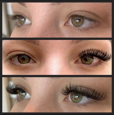 Classic Lash extensions are 1:1 ratio between natural lash and the extension.