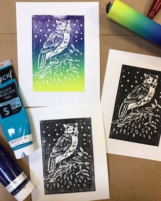 Printmaking class