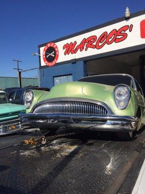 Just dropped off my new Buick. Needs lotsa TLC! Go, Marco and Tiny!