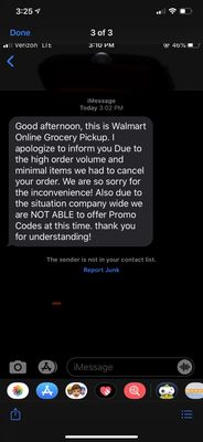 Don't bother attempting grocery pickup.  Order was placed two days ago and supposed to be ready at 4 today, they just canceled.