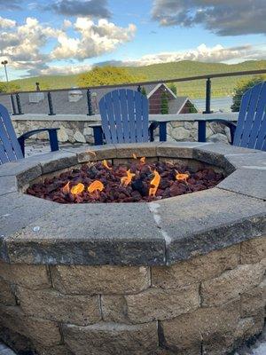 Fire pit overlooking the lake