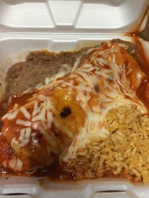 Chicken wet burrito