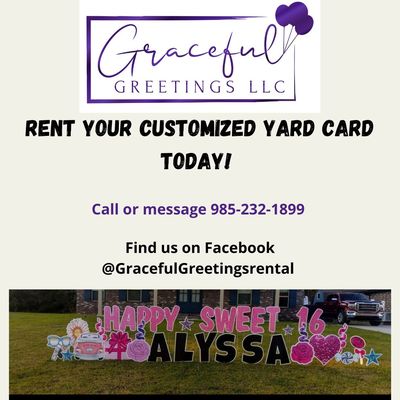 Rent a customized yard sign today!