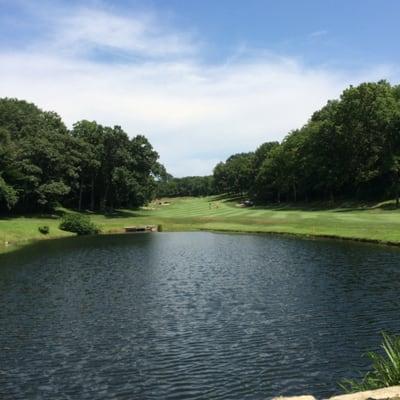 Beautiful uphill par 4, tight driving hole