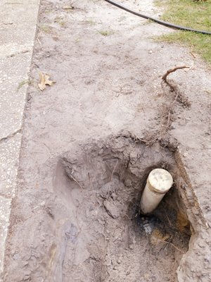 Septic cleanout pipe that was buried under my driveway which I was unaware of. Sal Jacobs also came quickly on a Saturday.