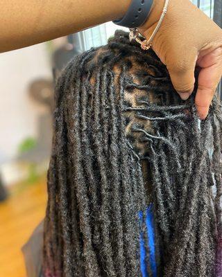 Loc retwist without gels or beeswax