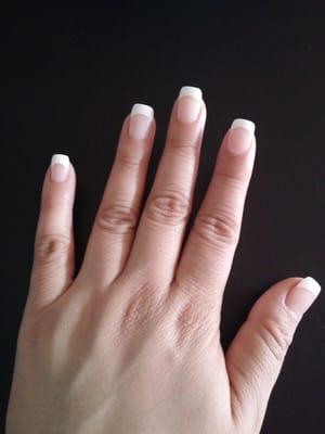 Simple french tip acrylics. $35