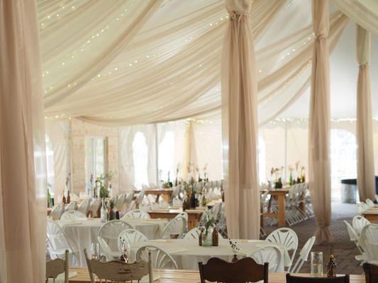 Wedding Reception Tent at The Gardens of Castle Rock.