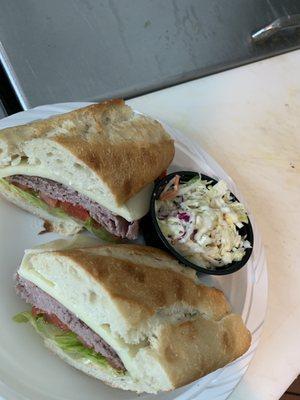 Black angus Roast beef on a French baguette