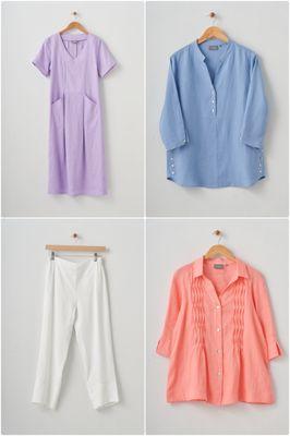 Linen Tops, Bottoms and Dresses