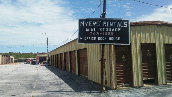 Mini Storage Buildings All metal and concrete units.