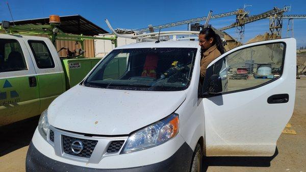 Nissan NV200 New Windshield replacement in Sacramento.