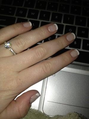 Excellent OPI gel polish French manicure on natural nails by Jenny