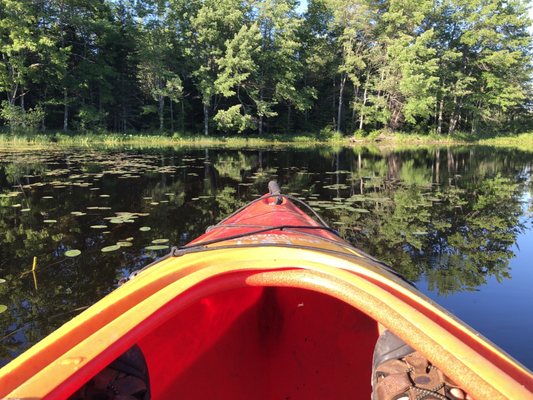 I go kayaking on their property. This kayak plus canoes are available to take and its cost is already included in your stay.