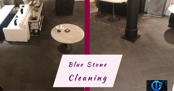 Restaurant blue stone cleaning.