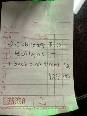 The tab prices.